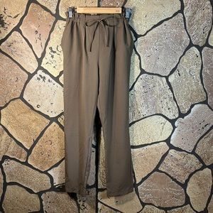 Taupe paperbag pants trousers shine star light academia